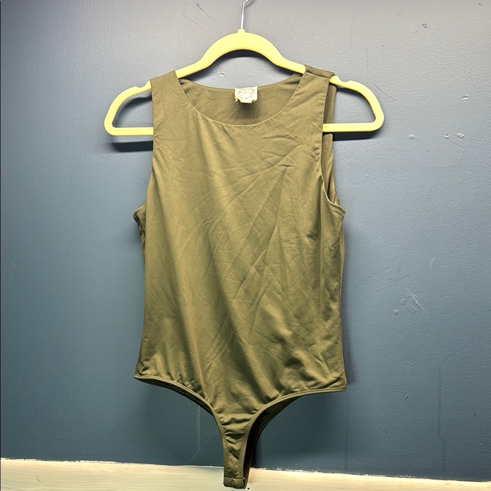 Olive Green Sleeveless Bodysuit